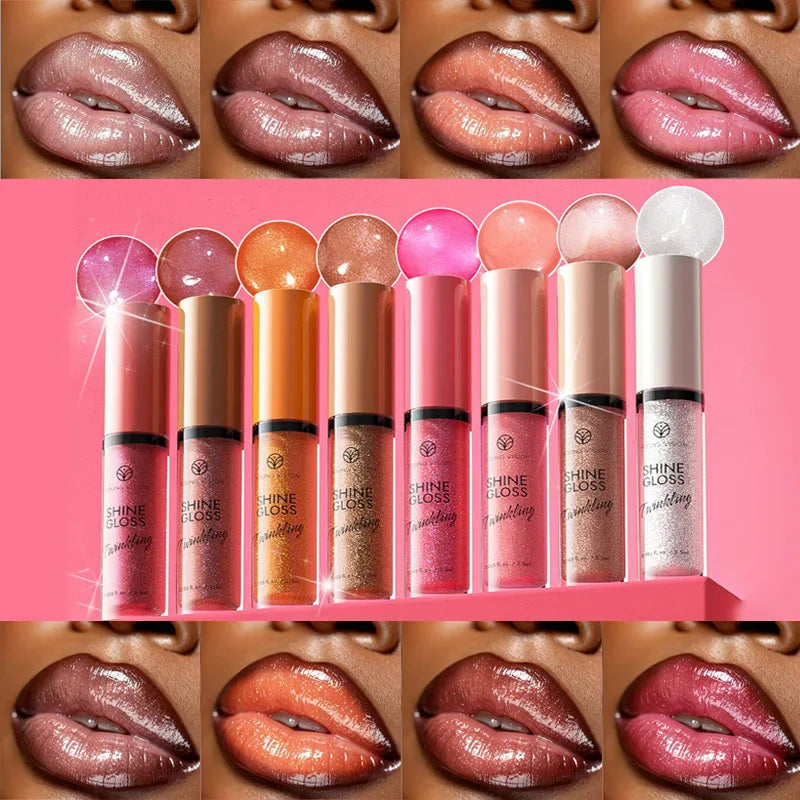 2pcs Hydrating Lip Gloss & Lip Liner Set, Sparkling Finish, Smooth Application, Long-Lasting Color & Hydration, Define Your Lips With 3D Precision, Achieve Dewy Look For Any Occasion, Perfectly Versatile For Every Makeup Styl