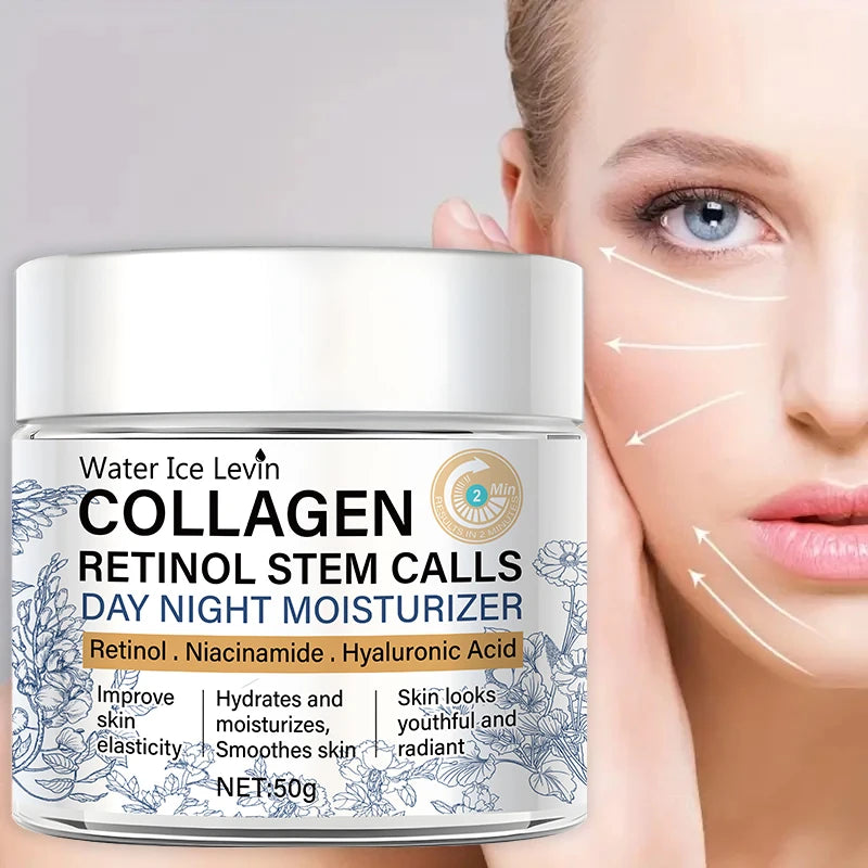 50g Collagen Retinol Stem Cell Day and Night Moisturizing Cream Retinol Niacinamide Hyaluronic Acid Improves Skin Elasticity Moisturizing and Nourishing