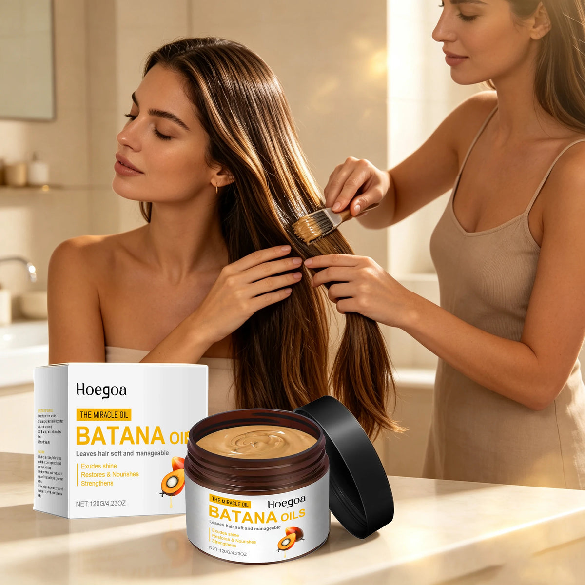 120g Batana Oil Hair Mask Deep Moisturizing Improve Dryness Nourishing Scalp Repairing Damaged Hair Prevent Spilt Ends Strengthen Hair Mask