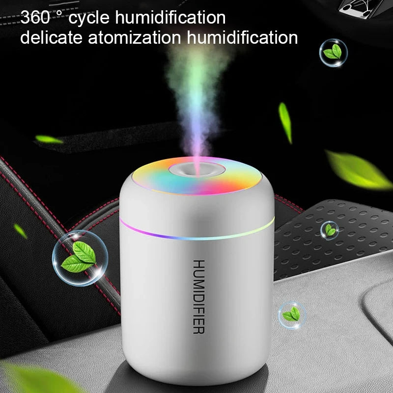 HOMEFISH Mini Air Humidifier Usb Aroma Diffuser Essential Oil Purifier Cool Mist Sprayer Home Bedroom LED Desktop Humidificador