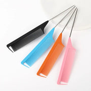 Anti-static Pointed Tail Hair Styling Comb Fine Tooth Barber Accessories Steel Tip Tail Comb Salon Steel Needle Pin Tip Brush