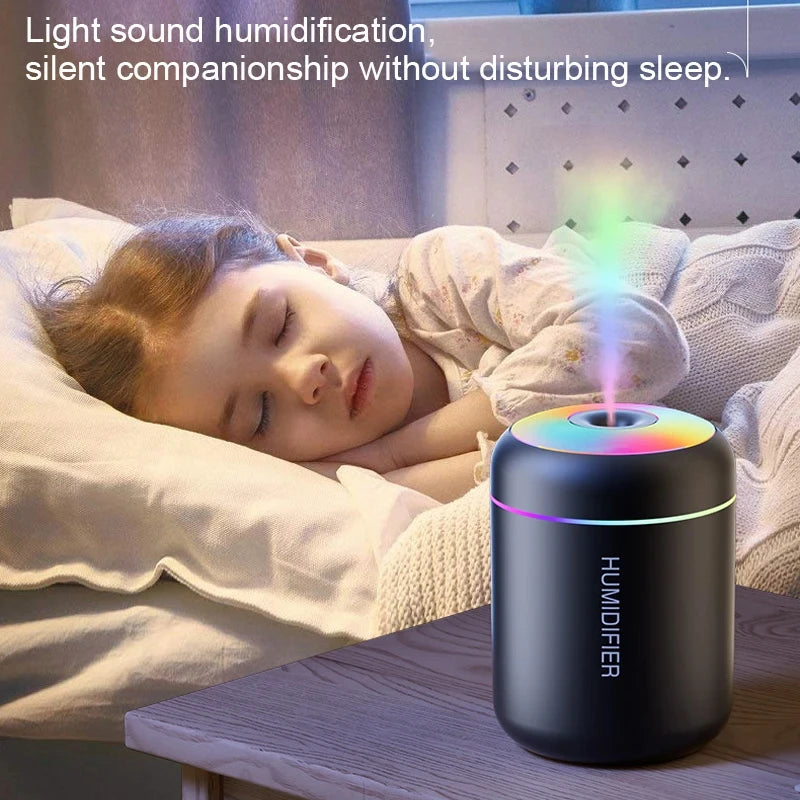 HOMEFISH Mini Air Humidifier Usb Aroma Diffuser Essential Oil Purifier Cool Mist Sprayer Home Bedroom LED Desktop Humidificador
