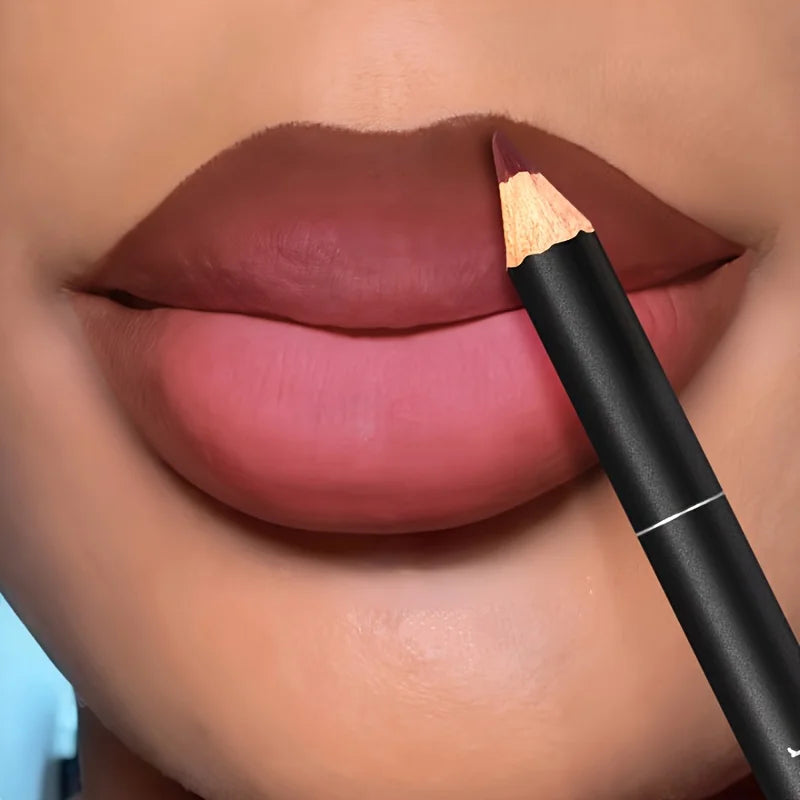 1 Set Matte Lip Gloss and Lip Liner Pen Set - Waterproof, Long-Lasting Coloring, the Ideal Choice for a Perfect Makeup Look