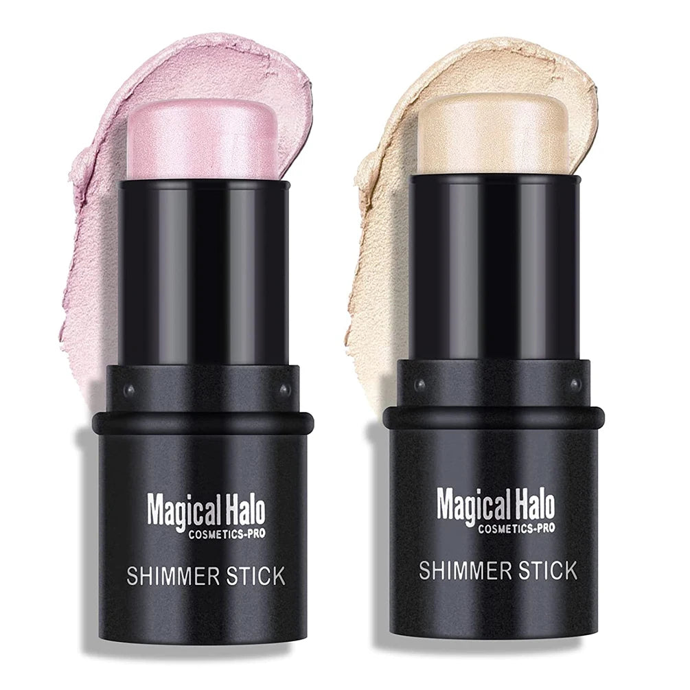 2 Colors Highlight For Face Cosmetic Face Brighten Highlighter Stick Face Contour Bronzer Shimmer Illuminator Stick Makeup Tools