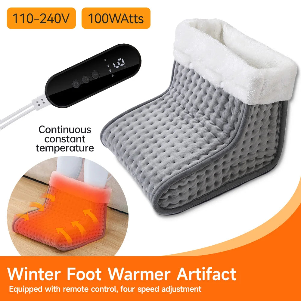26*28*22cm Electric Heated Foot US/EU Warmers Soft Feet Heating Pad 9-Gear Adjustable Temperature Electric Shoe Heating Pad 1pc