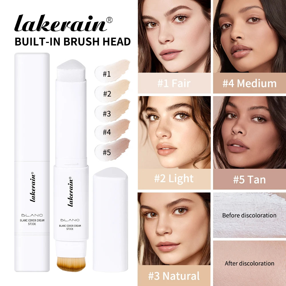2-in-1 Color-Changing Foundation Stick Liquid Lightweight Moisturizing Brightening Foundation Color Changing For All Skin Types