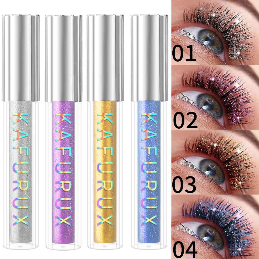 1PC Diamond Mascara Shining Sweet Proof Glitter Eyelashes Quick Dry Lasting Curling Thick Mascara Shimmer Makeup Eye Cosmetics