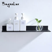 Matt Black Wall Shelf 30-50cm Modern Bathroom Accessories Kitchen Shower Bath Storage Rack Wholesale Promotion