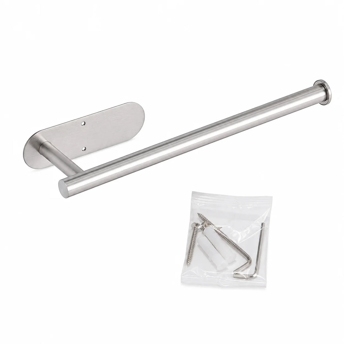 Homefish Black Sliver Adhesive Kitchen Paper Towel Holder Toilet Roll Napkin Tissue Rack Bathroom Accessory