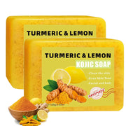 Turmeric Kojic Acid Lemon Soap Bar, Soap Bar Brighten Even Skin Vitamin E, Gentle Lemon Soap For Face,Body Wash