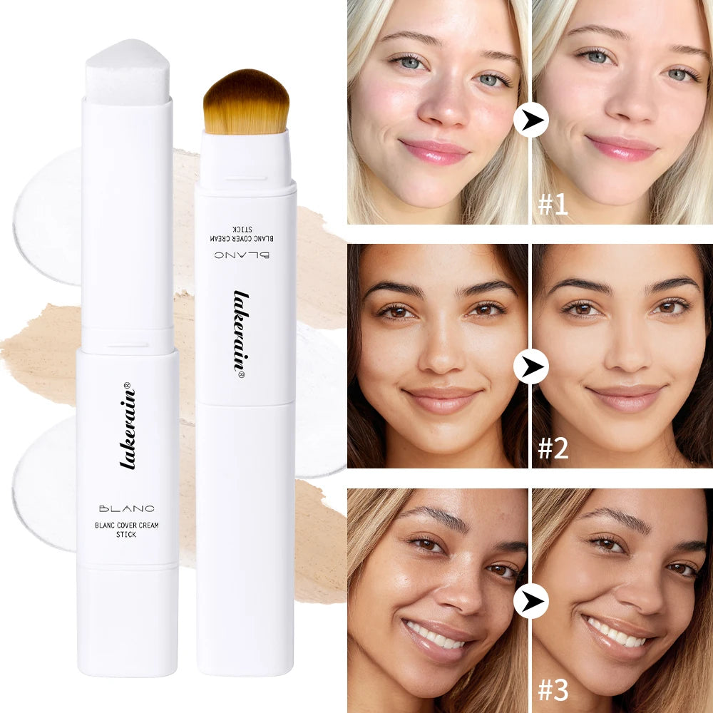 2-in-1 Color-Changing Foundation Stick Liquid Lightweight Moisturizing Brightening Foundation Color Changing For All Skin Types