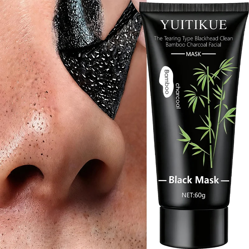 YUITIKUE 60g Bamboo Charcoal Black Mask - Deep Cleansing Peel-Off Blackheads & Impurities Pore Purifying Treatment
