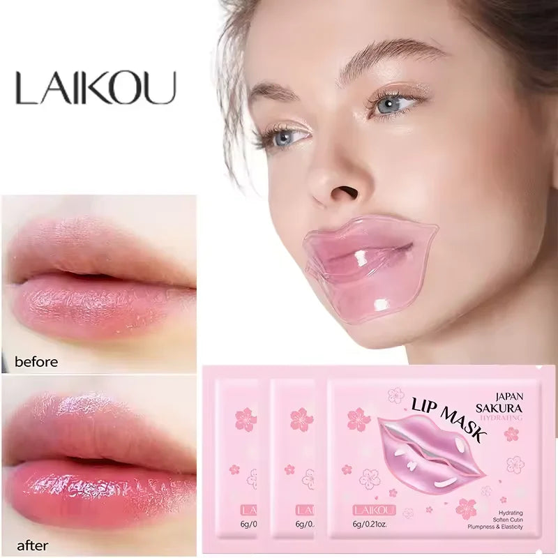 Sakura Hydrating Lip Mask Exfoliating Repairing Relieve Dryness Fades Fine Lines Moisturizing Nourishing Makeup Korean Cosmetic