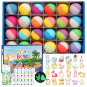 Bath Bombs for Kids with Toy Inside, 24 Pcs Natural and Organic Bubble Bath Bombs with Glow-in-The-Dark Surprise Inside