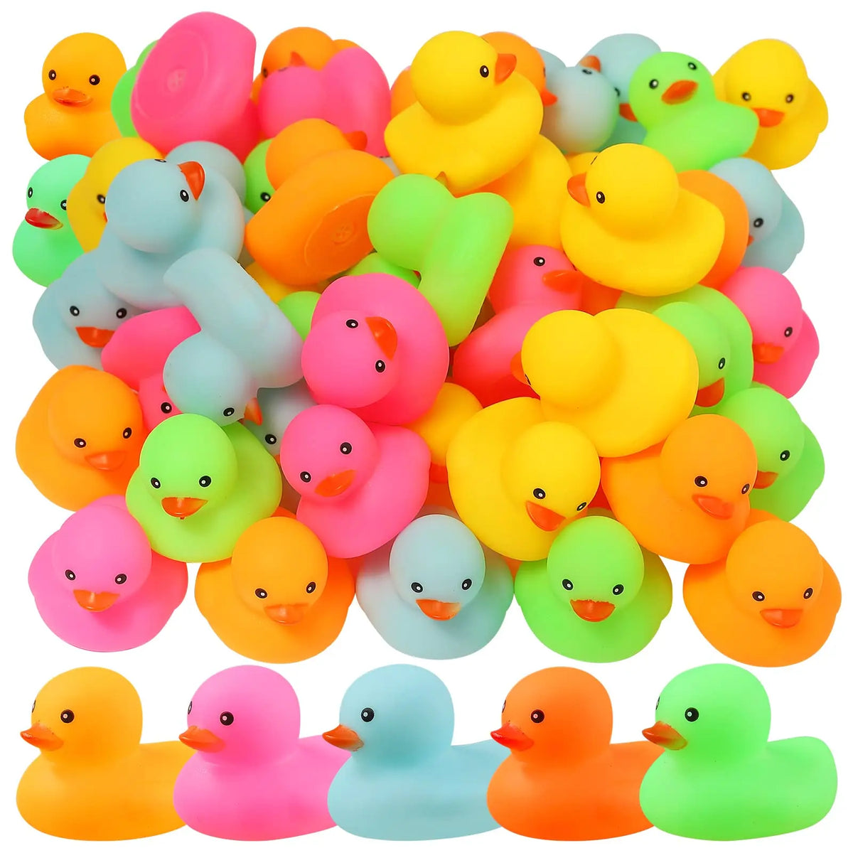12/24/36/72 Pack Multicolor Mini Rubber Ducks Yellow Rubber Duck Toy Rubber Tub Squeak and Float Ducks