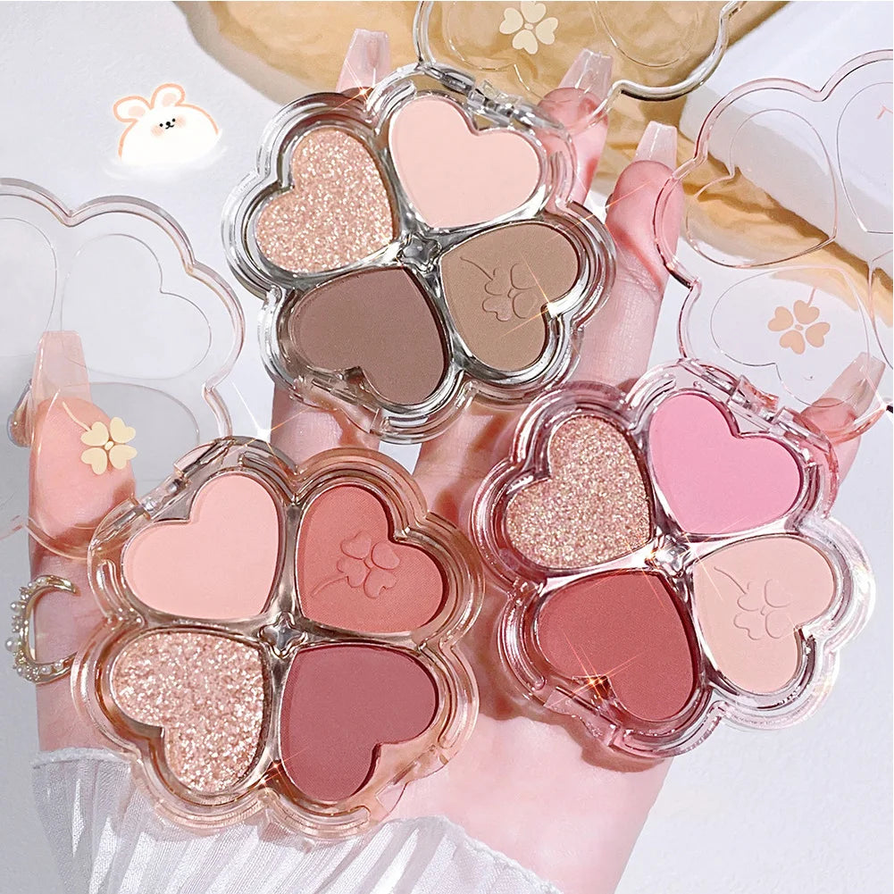 4 Color Eyeshadow Palette Cosmetics Pearly Eye Shadow Palettes Eyes Makeup Shiny Glitter Korean Art Eyeshadow Makeup Palettes