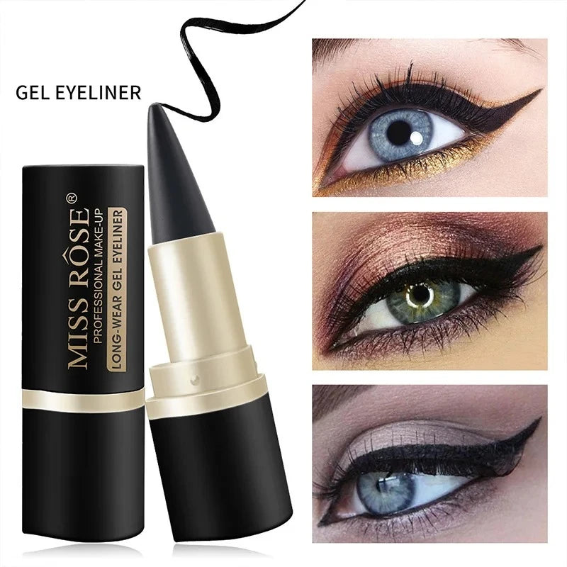 Waterproof Eyeliner Gel Matte - 24H Quick-drying Rich Pigment Single Head Gel Pencil Smudge-proof Long-lasting Black