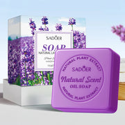 SADOER lavender essential oil soap, cleansing and moisturizing handmade soap for face and bath, has fresh and oil-control effect