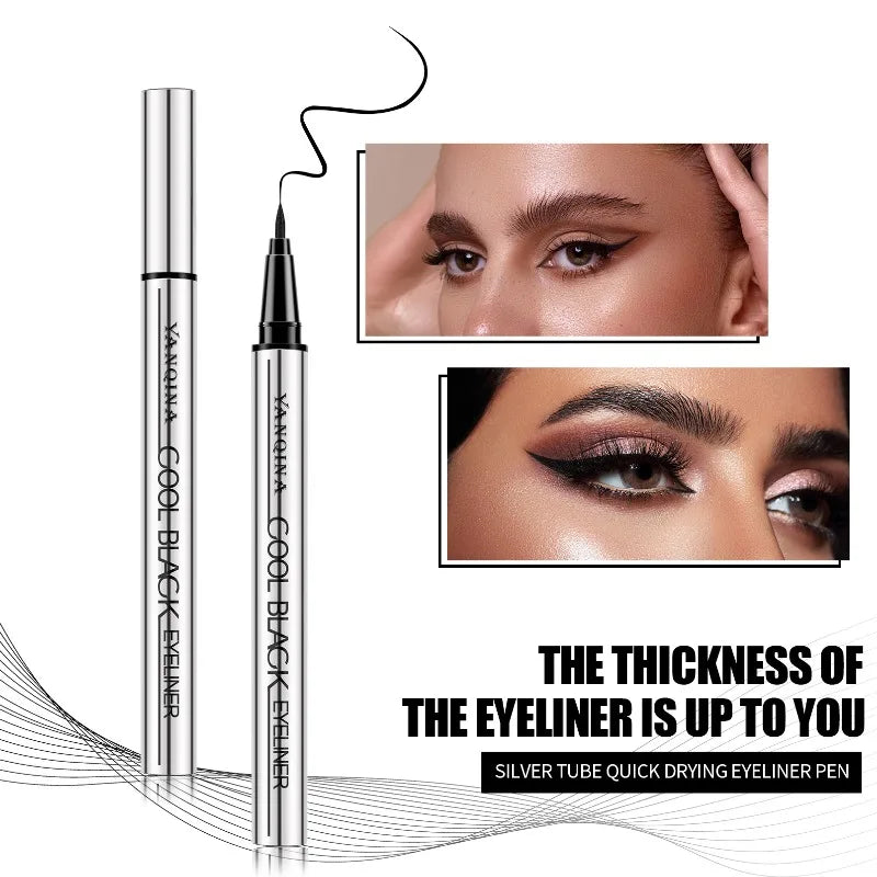 Quick-Drying Liquid Eyeliner Waterproof Smudge-Proof Long-Lasting Black Brown Ideal for Beginners Liquid Eye Liner Pen