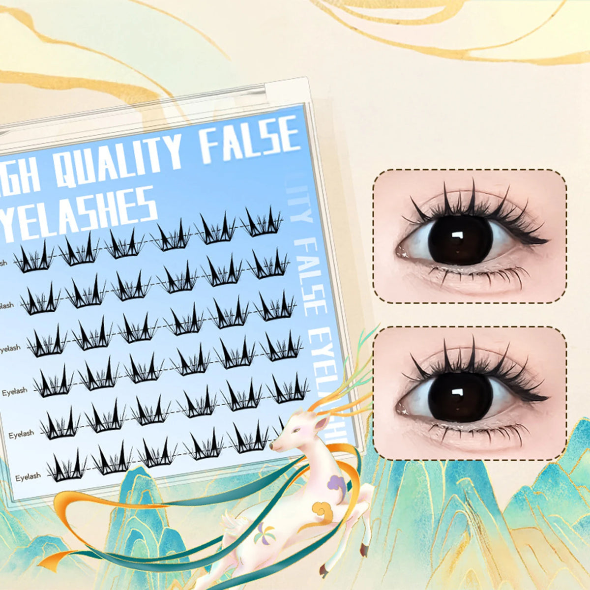 Self Adhesive False Eyelashes Glue Free Natural Thin Fluffy Cluster Lashes No Glue Needed Daily Eyelash Korean Style Makeups