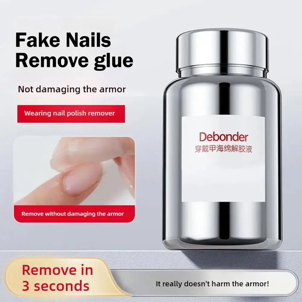 Professional Nail Polish Remover Gel Nail Glue Remover Glue Off for False Nails No Damage Press-on Nails Removal