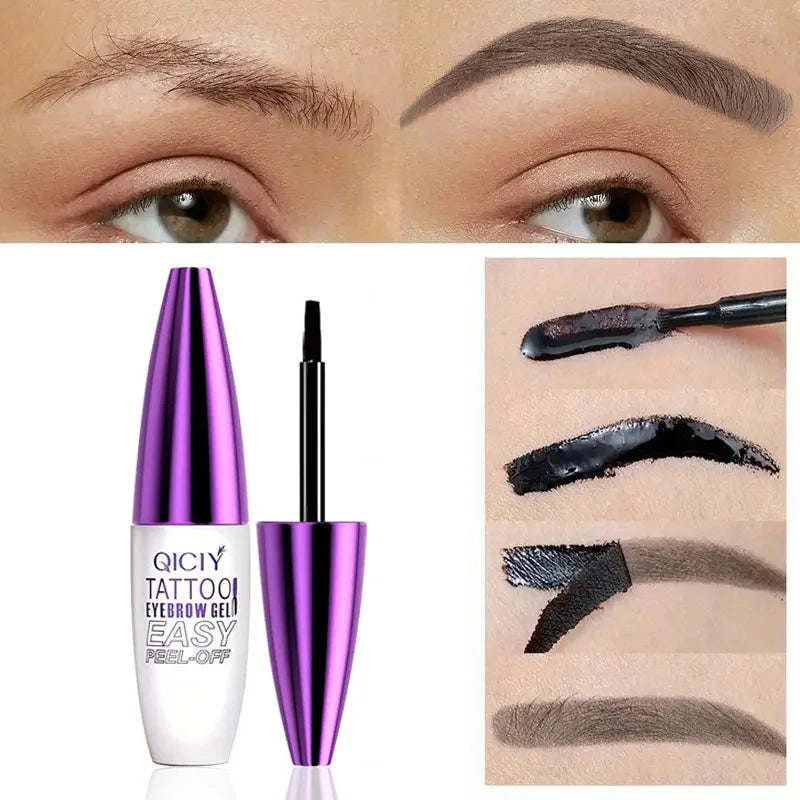 Tear Off Eyebrow Gel, Long-Lasting Color Fixing, Waterproof and Sweat Proof, Natural Makeup Effect, Suitable for Beginners