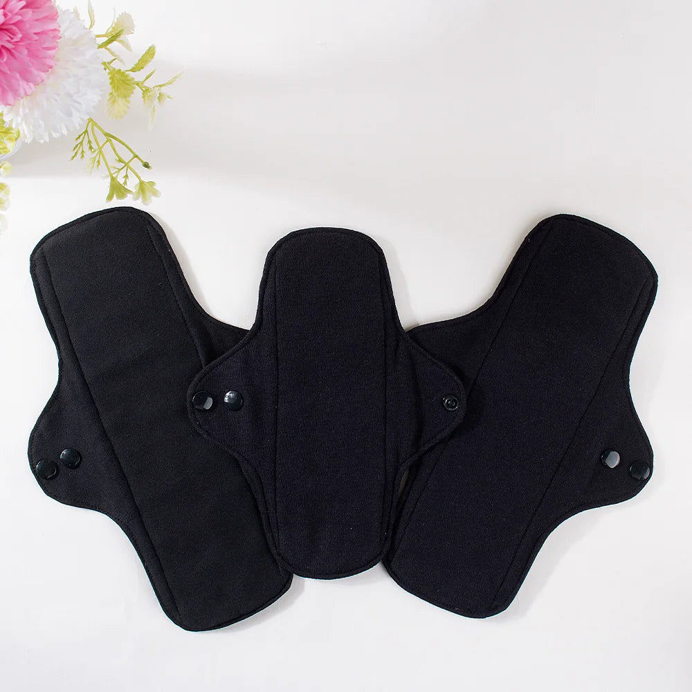 3pcs Full Cotton Hot Pressing Mama Cloth Night Long Sanitary Pads Washable Sanitary Napkins Reusable Panty Liners for Female