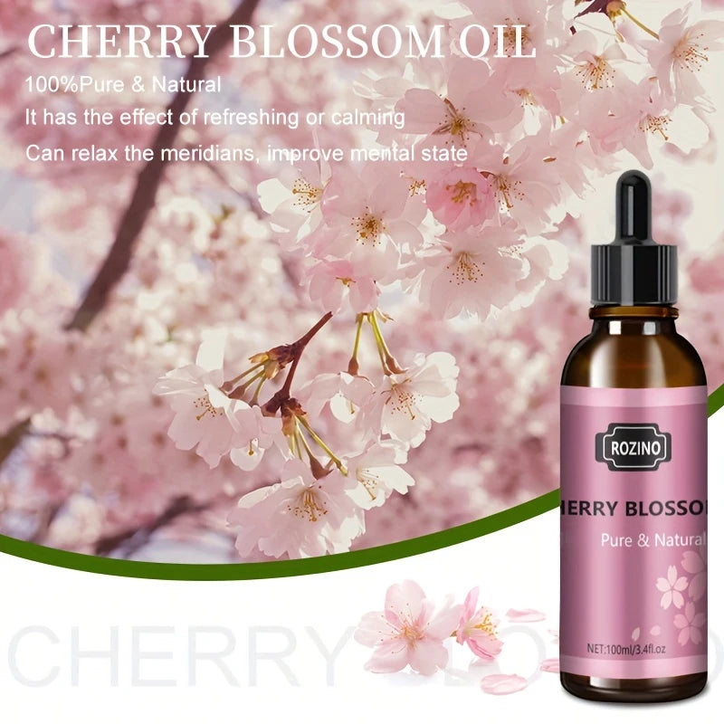 1Pcs/2Pcs/3Pcs Sakura Essential Oil: Pure Plant Essential Oil for Massage, Showering, Skin Care, Face, Body, Nails, Hair, and Eyelash Care