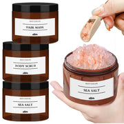 Bath Salt Storage Container Reusable Amber Hair Mask Sea Salt Body Scrub Dispenser Box Bathroom Shower Salt Case