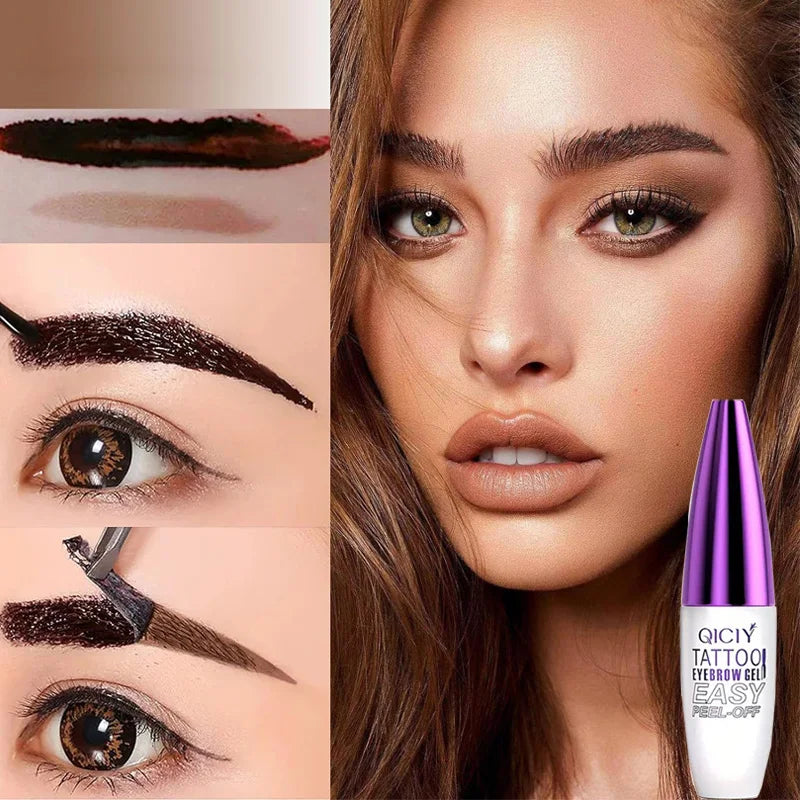 Tear Off Eyebrow Gel, Long-Lasting Color Fixing, Waterproof and Sweat Proof, Natural Makeup Effect, Suitable for Beginners